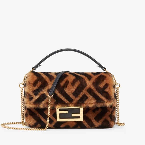 Fendi Handbags - Fendi Baguette Mini shearling sheepskin bag